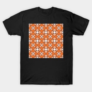 Mosaic Tile Orange and Oatmeal T-Shirt